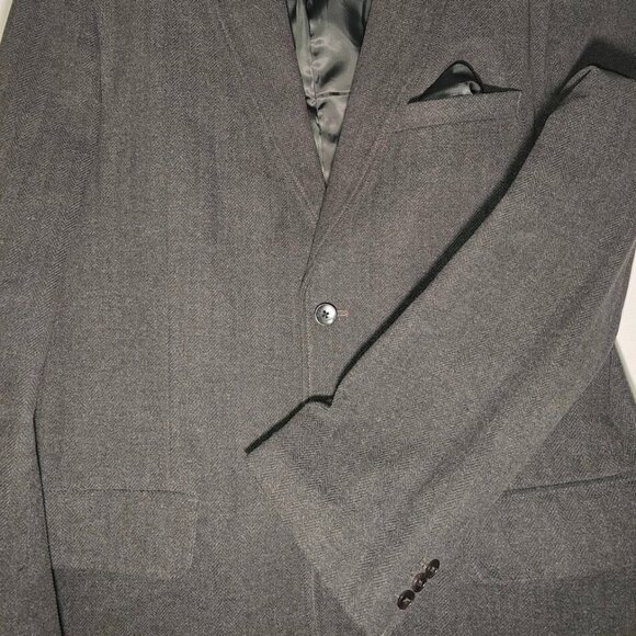 Gap Men’s XL Gray Wool Blazer Jacket | Lined Twill | Pre-Owned | Classic Fit - Picture 2 of 5